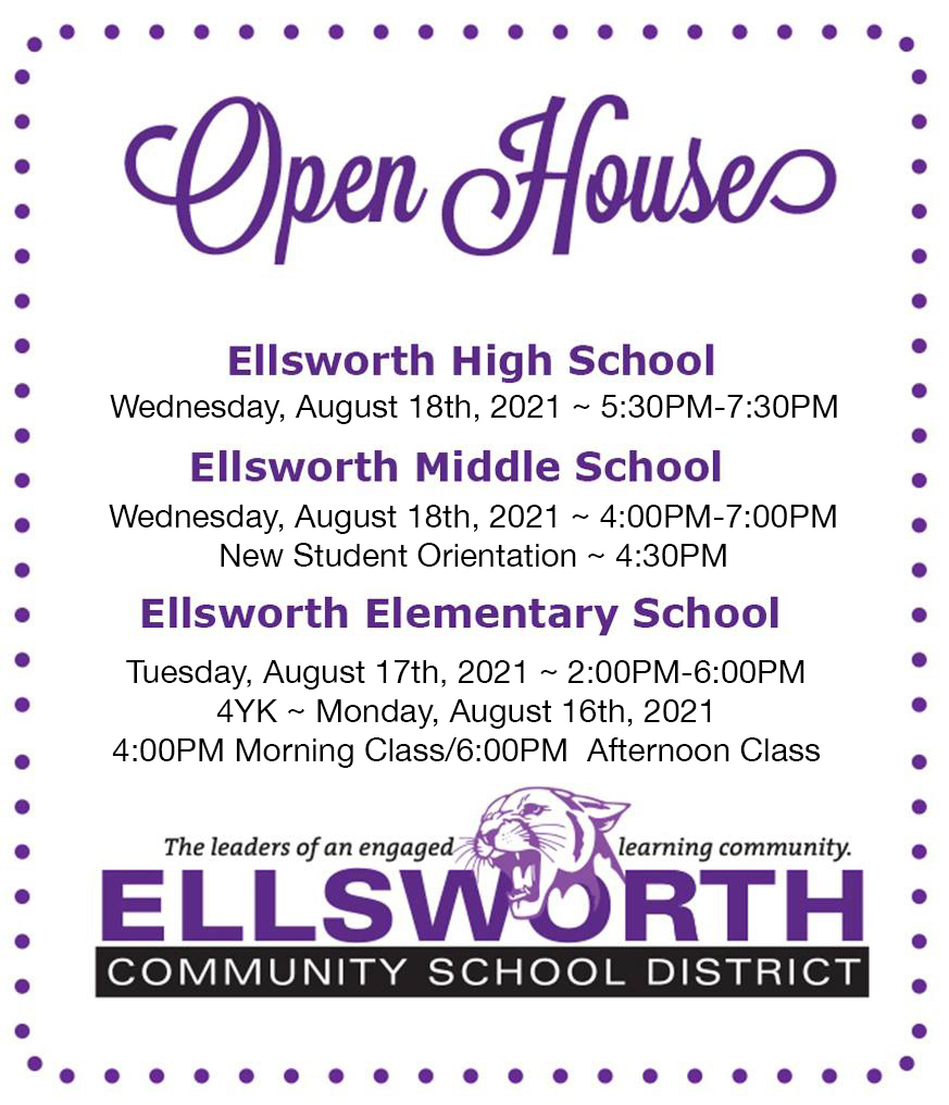 2021 Open House Dates