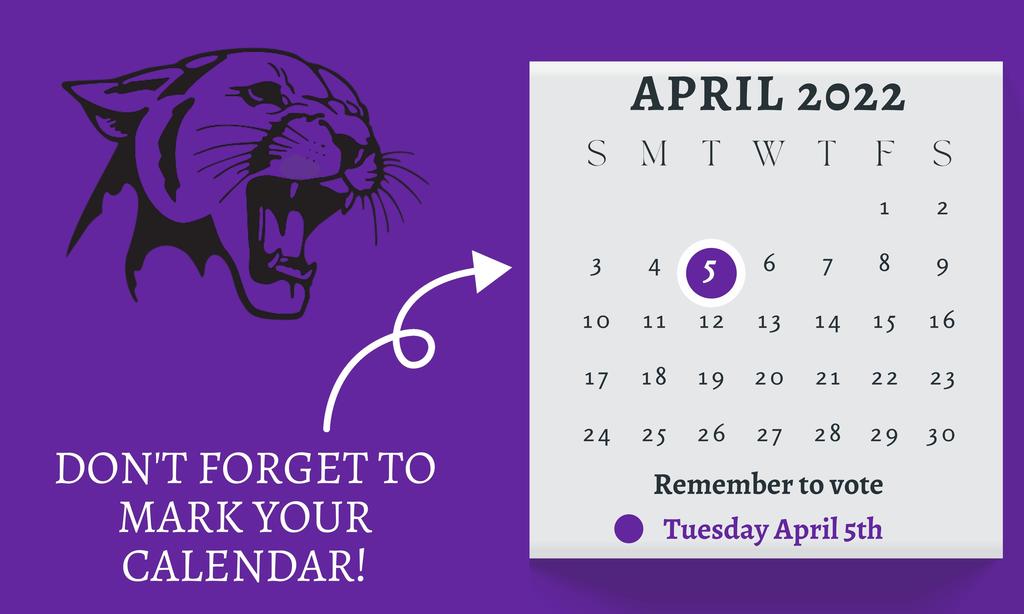 Don't forget to mark your calendar for April 5th.