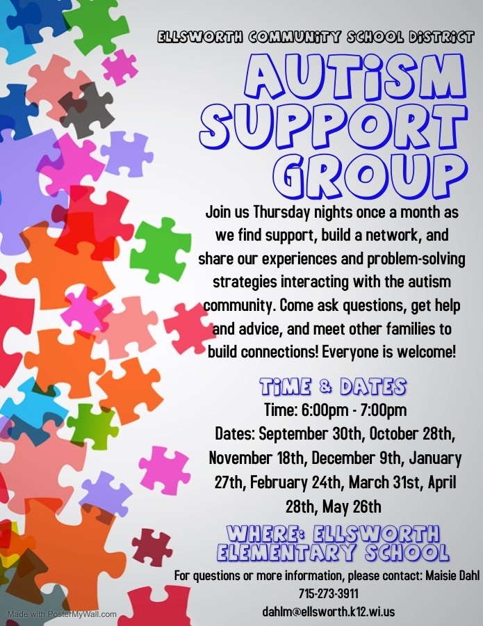 Dawn Stark from Western Regional Center will be joining the ASD Support Group this Thursday (3/31) to talk about resources in our area and share information for families with kids with special needs ages 0-21. Please join us to ask questions or find out more information about resources in the western Wisconsin region. 