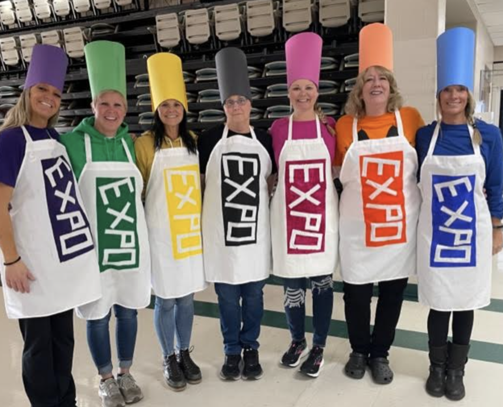EHS Kitchen Staff dressed up for Red Ribbon Week