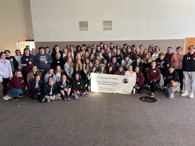 On Wednesday 12/7/22 the EHS senior class of 2023 participated in the Wisdom Retreat at Zion Covenant Church. With close to 100 participants, it was a full house. It was a day full of high energy, engaged activities, presentations, small groups and sharing. The Wisdom Retreat helps students nurture wise choices for the remainder of the school year and beyond, increase school connectedness during a critical time in their lives, and provide seniors with the opportunity to strengthen relationships and bring healthy closure to their high school years. We sincerely appreciate the support from the Ellsworth Community School District Foundation and the Excell Grant for making opportunities like this possible!!