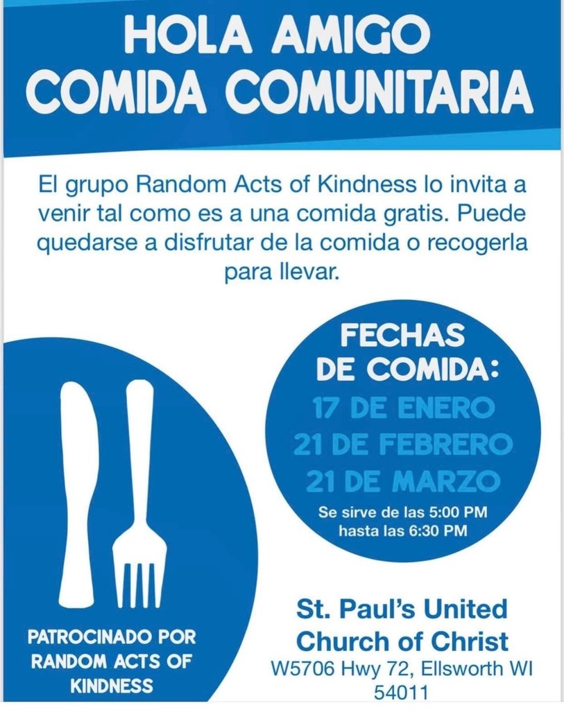 Random Acts of Kindness would love to invite you to come as you are for a meal free of charge. Stay and hang out while you enjoy your  meal or take it to go.
