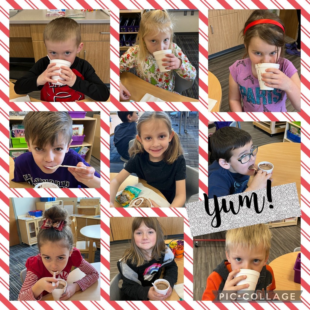 Kindergarten finished up the how to writing project about hot chocolate. They got to make and test out some hot chocolate during snack time. 