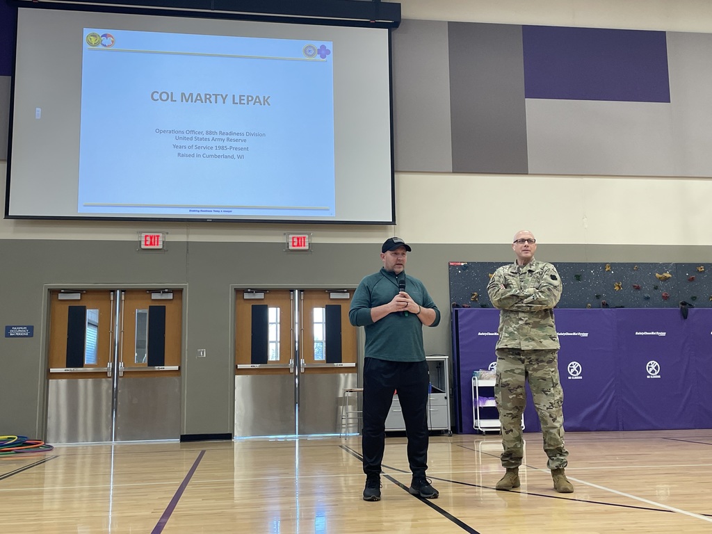Colonial Marty Lepak spoke to EES students about our word of the month "Cooperation".
