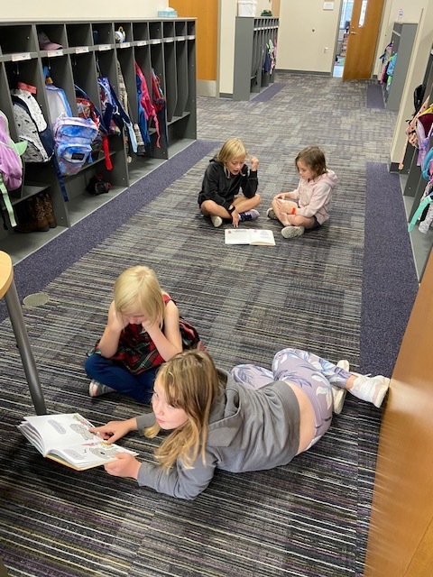 Mrs. Peterson’s third grade class visited Mrs. Therriault’s kindergarten class to Buddy Read Friday, Sept. 8th.
